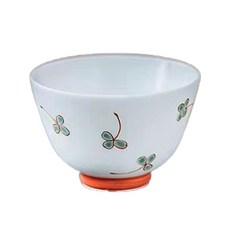 Jeongdeukjin粉彩三葉草茶杯, 紅+綠+白, 1個