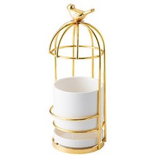 裝飾鳥籠陶瓷餐具筒 YT_RC185, 瀝水白, 1個