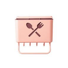 후크고리 다용도 플라스틱 3칸 수저통 YT_RA879, 핑크, 1개