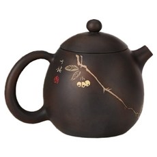 乾水沙道杏花龍團壺, 棕色+淺棕色+紅色, 220毫升