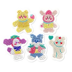 KMELLIE PPOMPPOM STUDIO 3D 可愛貼紙 第1彈 圓形寶石十字繡套組 6 x 7 cm, 混合色, 1套