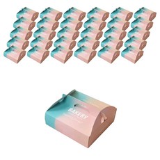 包裝大將正方形手提型烘焙盒, 50個, 混合顏色