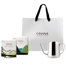 COVING 濾掛咖啡禮盒+購物袋, 1組, 巴西濾掛咖啡+埃塞俄比亞濾掛咖啡+濾掛咖啡壺 350ml