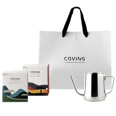 COVING 濾掛咖啡禮盒+購物袋, 1組, 肯尼亞濾掛咖啡+哥倫比亞濾掛咖啡+濾掛咖啡壺 350ml