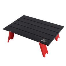 스폴릭 접이식 미니 캠핑 테이블 5단, 블랙 + 레드