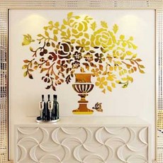 裝飾壓克力鏡, 金花盆 (金色)