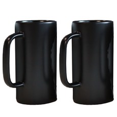 彩虹粉彩長馬克杯 550ml, 黑色, 2個