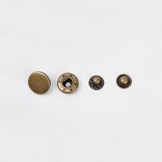 彈簧圓點四合扣 15mm 套組, 古銅金色, 50套