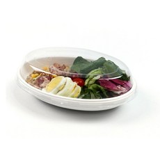 包裝大將 橢圓形紙漿沙拉包裝容器 中 L-66, 1入, 100個