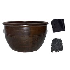 Nara Art 甕器豆芽菜培育器 小 + 遮光布 + 黃豆 100g 套組, 1個