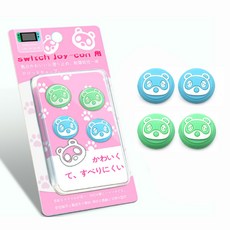 任天堂 Switch 動物森友會 搖桿帽 狸克 綠藍色 4入組, 單一商品, 1套