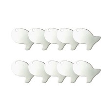 Idylaser 狗狗不鏽鋼魚形吊墜鑰匙圈, 單一顏色, 10個