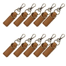 I DEAL LASER 皮革鑰匙圈 大, 棕色, 10個