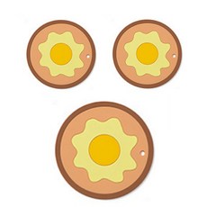 雞蛋防滑墊 3個, 棕色