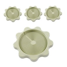 廚房花卉多功能墊 4入, 綠色, 4個