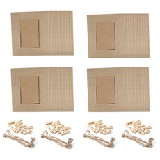 Zemiworld 牛皮紙照片框 10入+木夾 10入+繩子, 隨機發貨（牛皮紙、夾子）, 4套