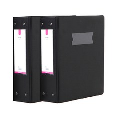 Biz Plus 高週波直式梯型文件夾 7cm A4, 黑色, 2個