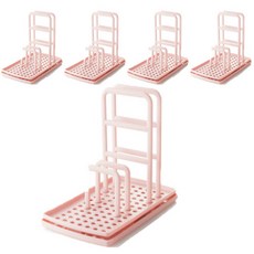 鏤空瀝水托盤架, 粉紅色, 5個