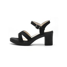 JACK&JILL 女性X型繫帶厚底涼鞋 7.5cm JB1384, 黑色, 230