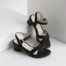 JACK&JILL 女款X型綁帶厚底涼鞋 5.5cm JB1384, 黑色, 235