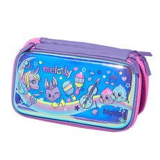 k.i.d 插畫圖案硬殼鉛筆盒, 半雙旋律, 1個