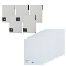 ECO Chungwoon Eco Collector Keeping A4 L型文件夾 5入 + PP 名片 L型文件夾 A4 10入 套組, 1套, 灰色(L型文件夾), 透明(名片文件夾)