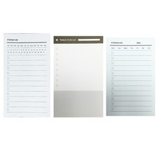 每日便條紙 清單備忘錄 3件組, 混合色, 1套