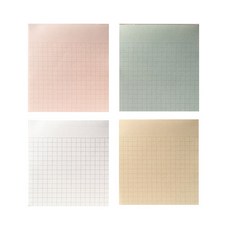 Any Day 粉彩格紋方塊便條紙 4件組, 混和色, 1套