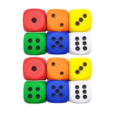 彩色海綿骰子 隨機出貨, 12個