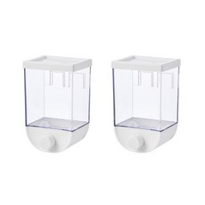 黏貼式壁掛式麥片分配器 1000ml*2入, 白色的, 2個