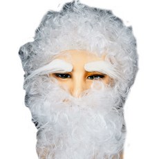 Partyzzang 聖誕老人鬍子假髮, 白色, 1個