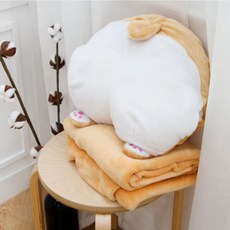 柯基造型抱枕收納毯