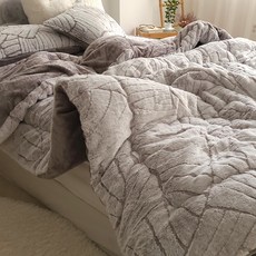 超細纖維拉舍爾絨毛棉毯 10mm, 灰色