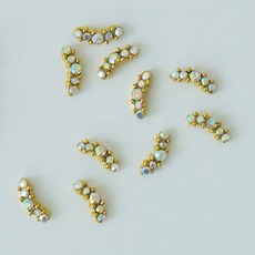 美甲貼片 16款設計, 層疊圓形蛋白石, 10個