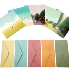 제주애퐁당 감성 제주 편지지 세트, 01유채 + 02월정 + 03동백 + 04감귤 + 05사려니숲, 5개