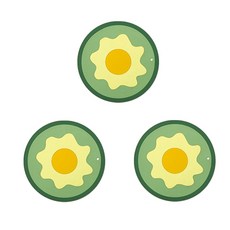 雞蛋造型防滑墊 3入, 綠色, 3個