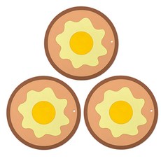 蛋形防滑墊 3入, 棕色, 3個