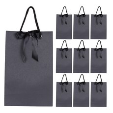 緞帶原創版購物袋 10入, 黑色