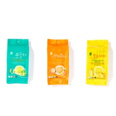 JejuNFarm 濃縮茶隨身包 3款, 青橘茶 15入+漢拿峰茶 15入+蜂蜜柚子茶 15入, 1組