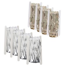 PARTYSHOW 派對銀箔流蘇門簾 緞面銀4p + 香檳金4p 套組, 混合色, 1套