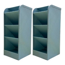 4단 와이드 연필꽂이 2p, 블루, 2개