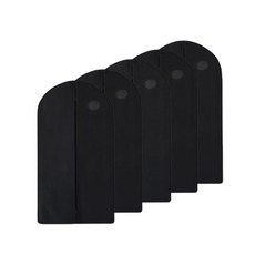 高級不織布衣物防塵套 黑色, 5入, 1組