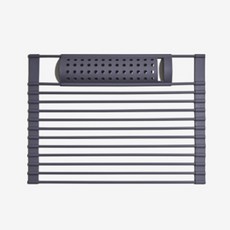 GRAY HOUSE 240度耐熱矽膠廚房餐具卷墊餐具晾衣架, 深灰色