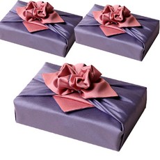 TONG SHOP 絲綢雙層包袱巾 403 90 x 90 cm, 珊瑚色 + 薰衣草色, 3個