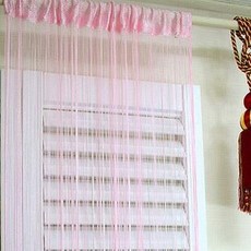 커텐클럽 무지 실커튼 2p, 핑크