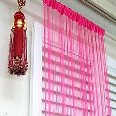 커텐클럽 무지 실커튼 2p, 핫핑크