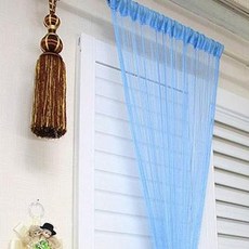 커텐클럽 무지 실커튼 2p, 스카이블루