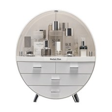 마켓플랜 동글이 화장품 정리함, 그레이, 1개