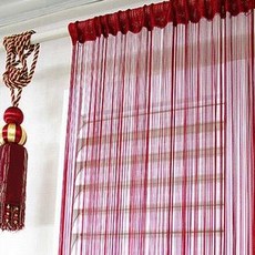 커텐클럽 무지 실커튼 2p, 와인