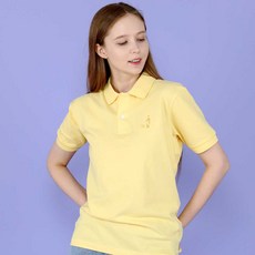 L.LAMO Logo翻領短袖T恤, 黃色